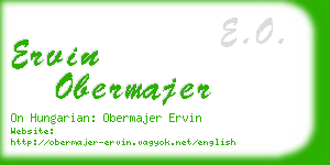 ervin obermajer business card